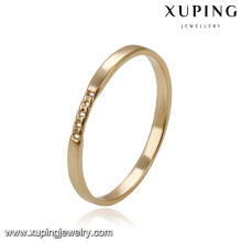 14168 Xuping en gros simple imitation bijoux environnement Cuivre plaine 18k plaqué or anneaux conceptions